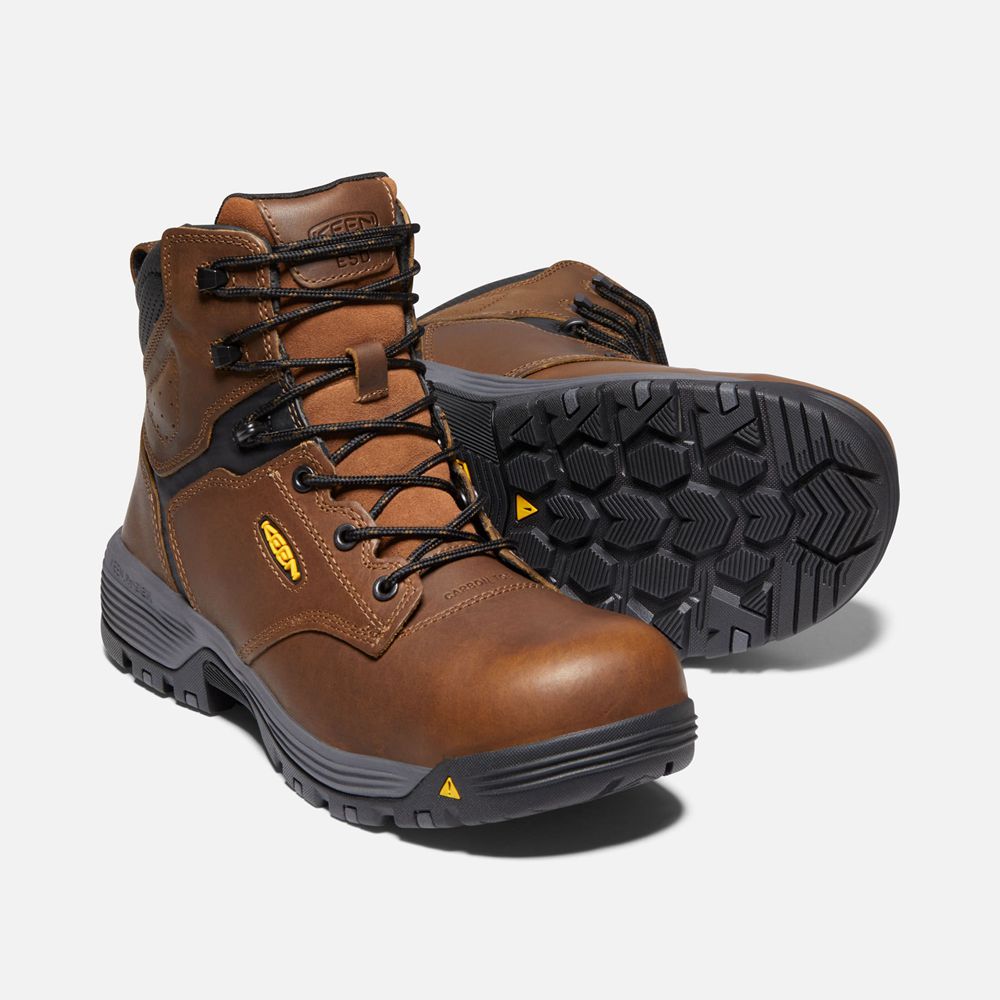 Botas de Trabajo Keen Mexico Marrom - Hombre Chicago 6\" Esd (Carbon-Fiber Toe) - DT5472361